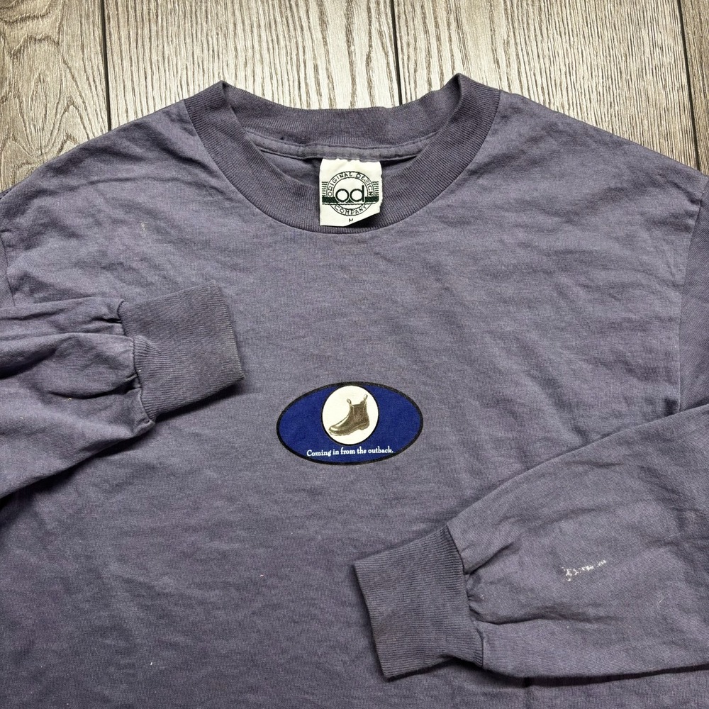 Vintage Blundstone Outback Shirt Mens Medium Rare Script Long Sleeve Purple